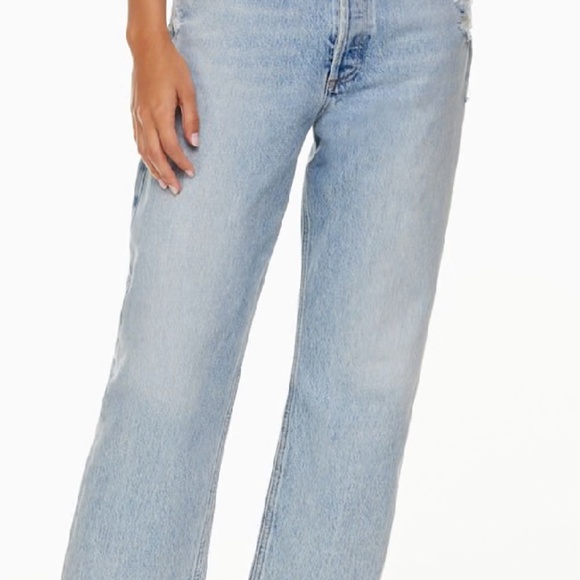 AGOLDE ’90s Crop Jeans – Size 23, Light Blue Nerve Wash, Mid-Rise Straight Fit - Picture 1 of 9